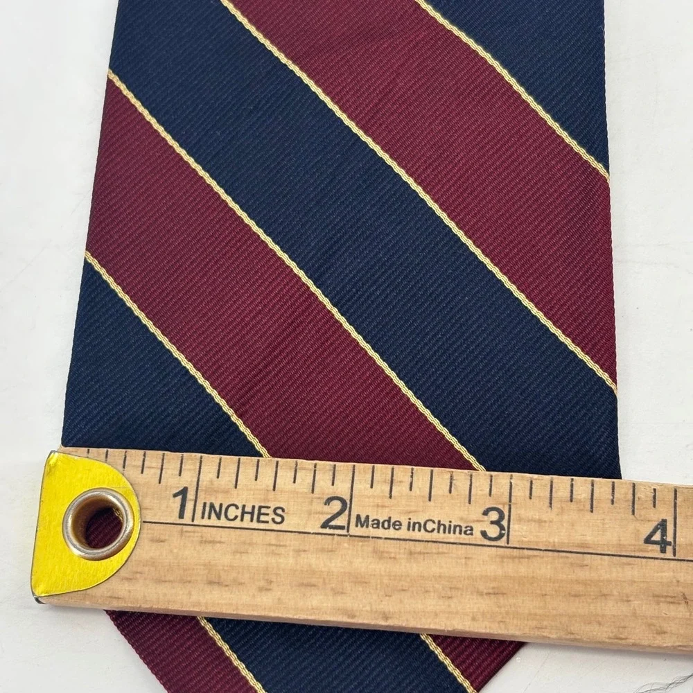 Robert Talbott Tie Mens OS Burgundy Navy Gold Repp Stripe Silk Nordstrom USA